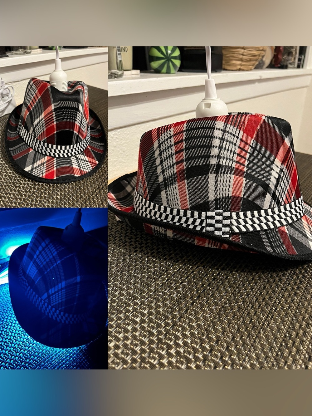 Plaid Hat Pendant Light - NEW
